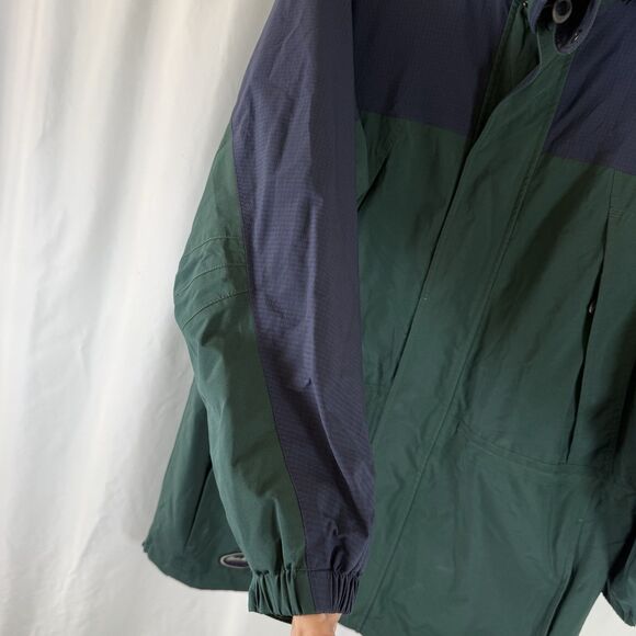 Eddie Bauer EBTEK Jacket Men's Medium Green Gore-Tex Full Zip Snap Packable Hood - Picture 5 of 14